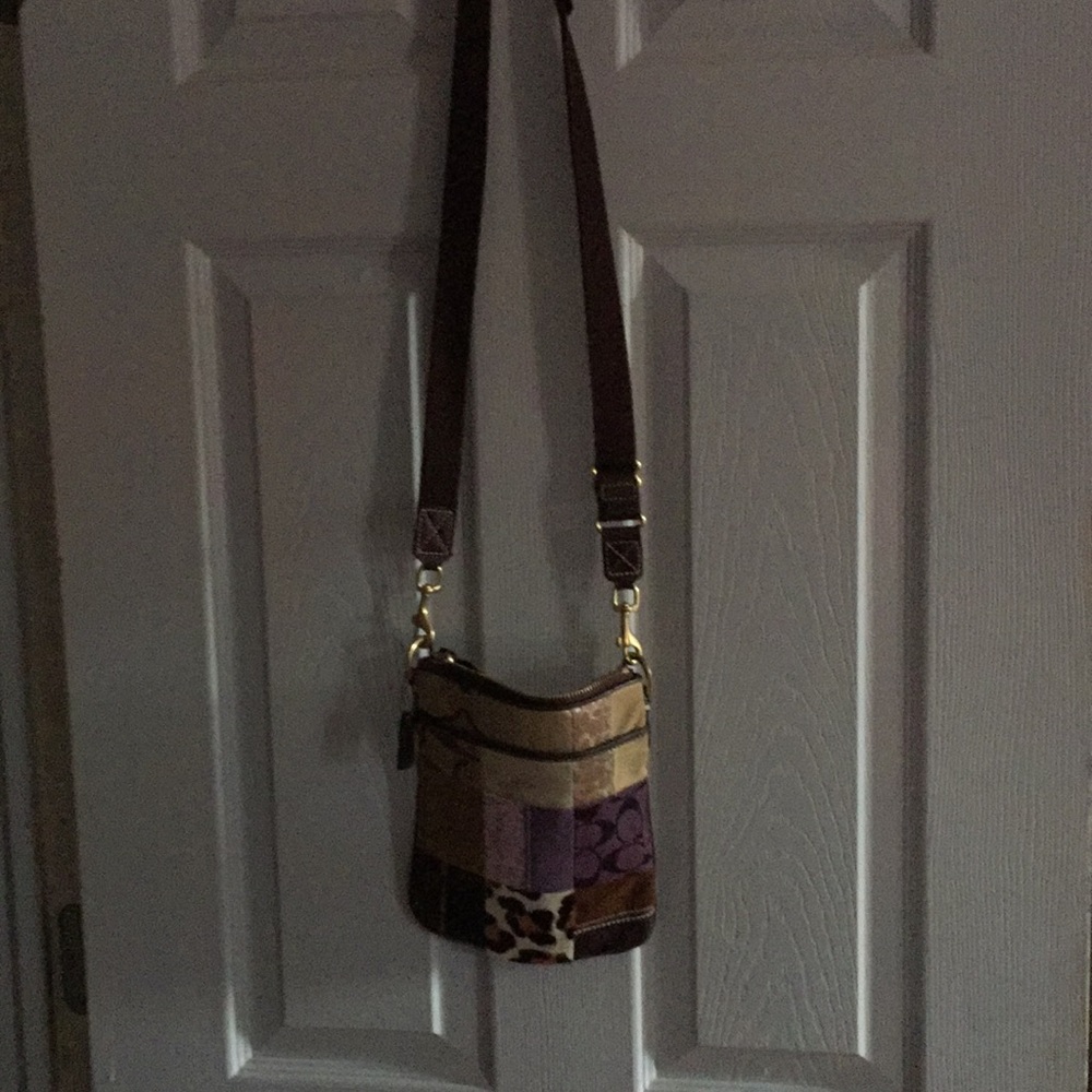 Coach cross body patch work